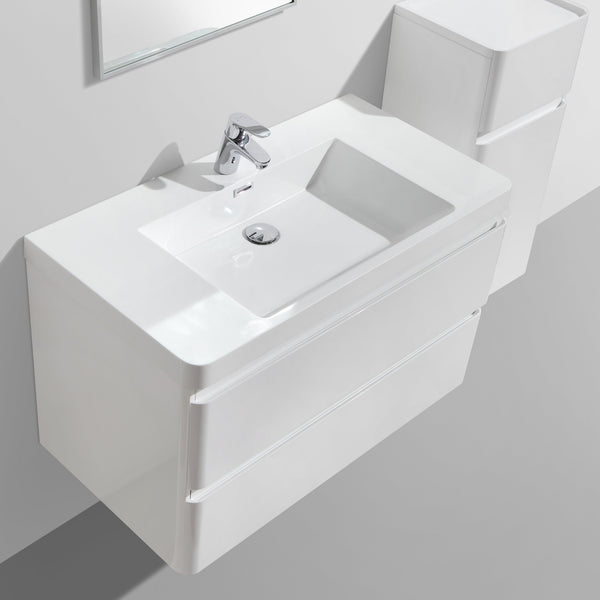 Milan 900 Vanity Set Double White