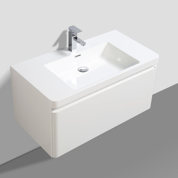 Milan 900 Single White Vanity Set