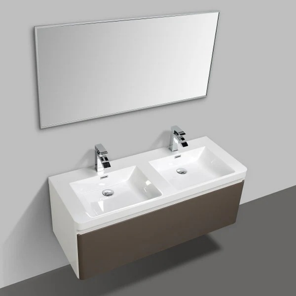 Milan 1200 Gloss Grey Single Draw Vanity Set