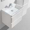 Milan 600 White Double Drawer Vanity Set