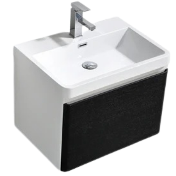 Milan 600 Black Single Drawer Vanity Set