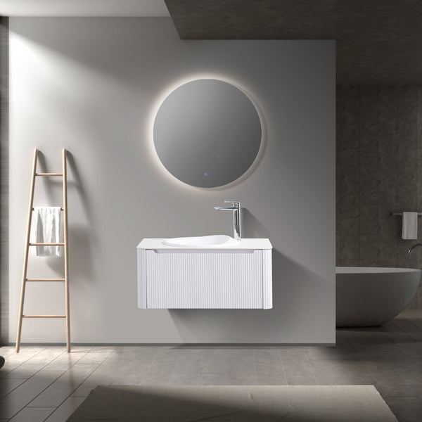 MONZA WAVE 800 WHITE VANITY SET