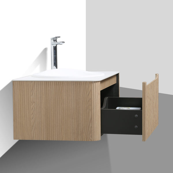 MONZA WAVE 800 Y.OAK VANITY SET