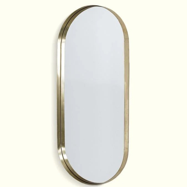 NA Brass LED Backlit Pill Mirror