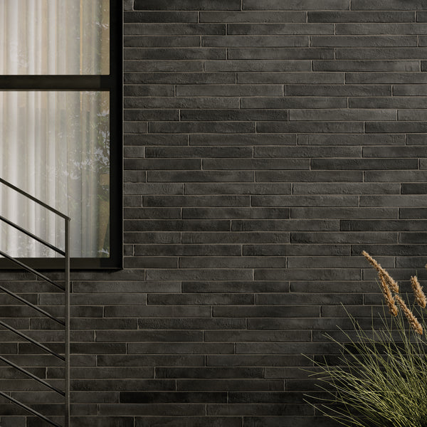 Nolita Charcoal 48x450x9.5mm Ceramic Matt Tiles (0.77sqm/box)