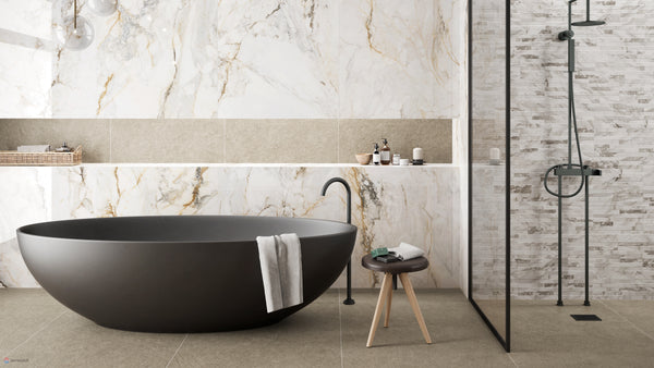 Pisa Gold White Polished Rectified GL Porcelain 900x1800x11.5mm (1,62sqm2/box)