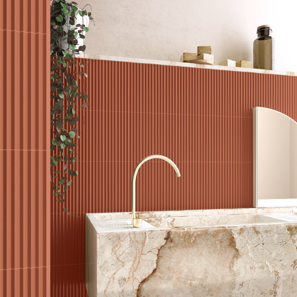 Praia Terra 50x200x9mm Ceramic Gloss Tiles 0.38sqm/box)