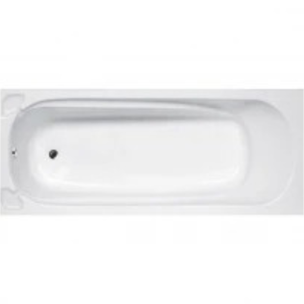 Roma Built In Bath Polished White No Handles
