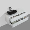 Santorini 1200 Black Basin Single Drawer Vanity