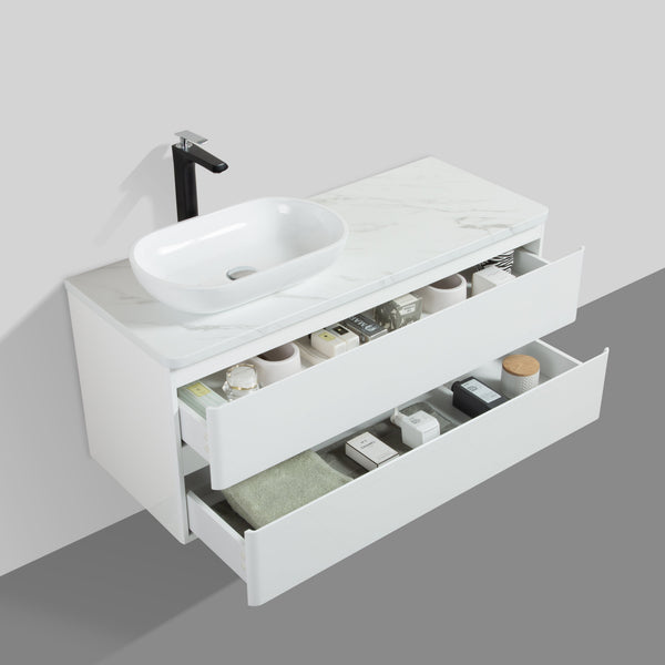 Santorini 1200 White Double Draw Vanity Set