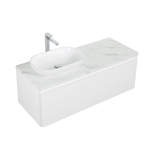 Santorini 1200 White Single Drawer Vanity Set