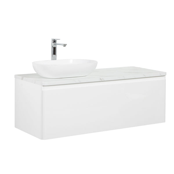 Santorini 1200 White Single Drawer Vanity Set