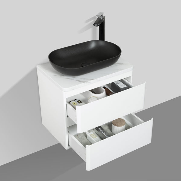 Santorini 600 Black Basin Double Draw Vanity Set