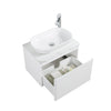 Santorini 600 White Single Drawer Vanity Set