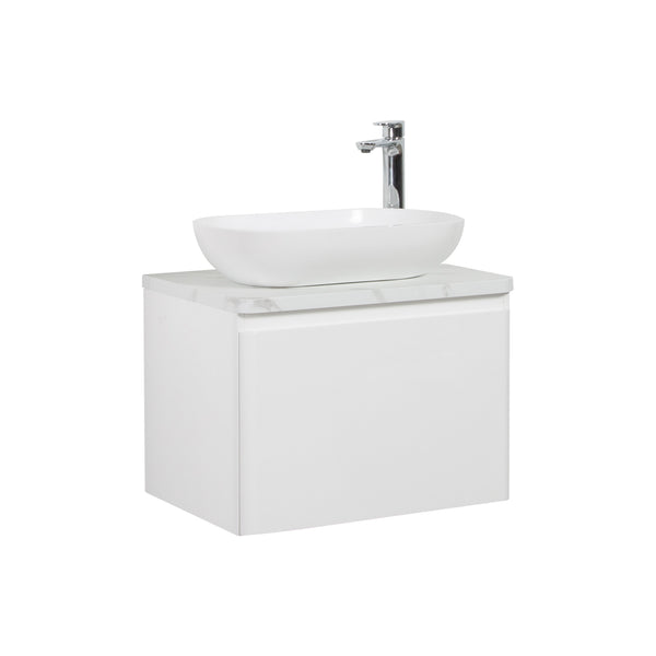 Santorini 600 White Single Drawer Vanity Set