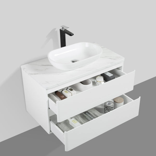 Santorini 900 White Double Draw Vanity Set