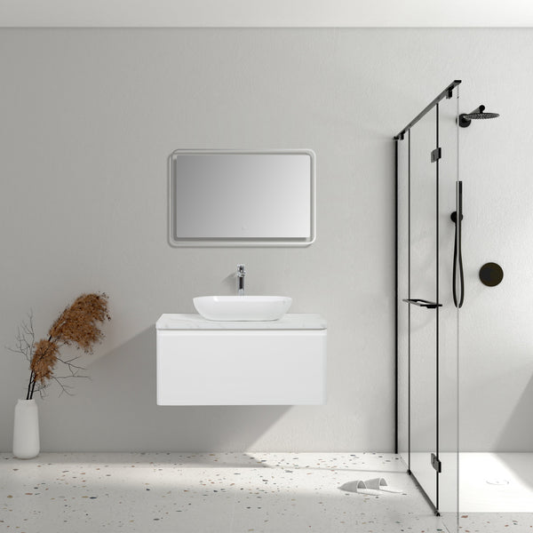 Santorini 900 White Single Draw Vanity Set