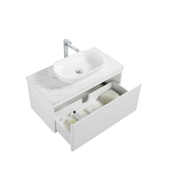 Santorini 900 White Single Draw Vanity Set