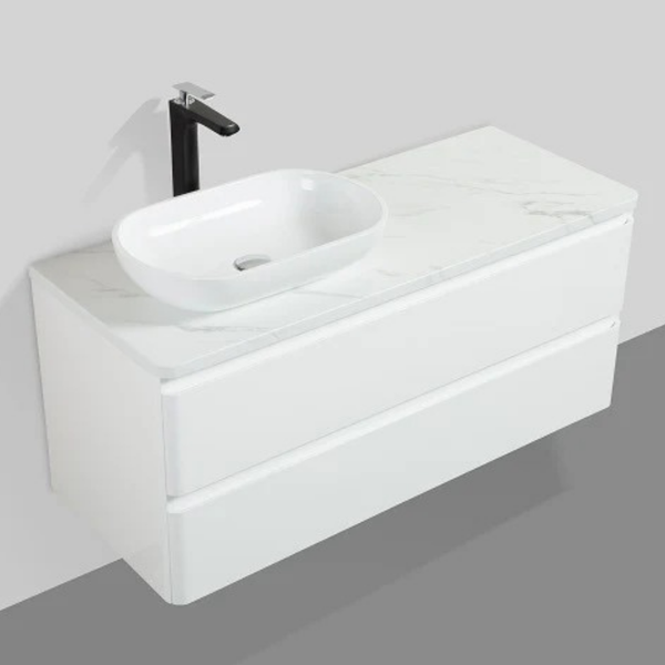 Santorini 1200 White Single Drawer Vanity Set