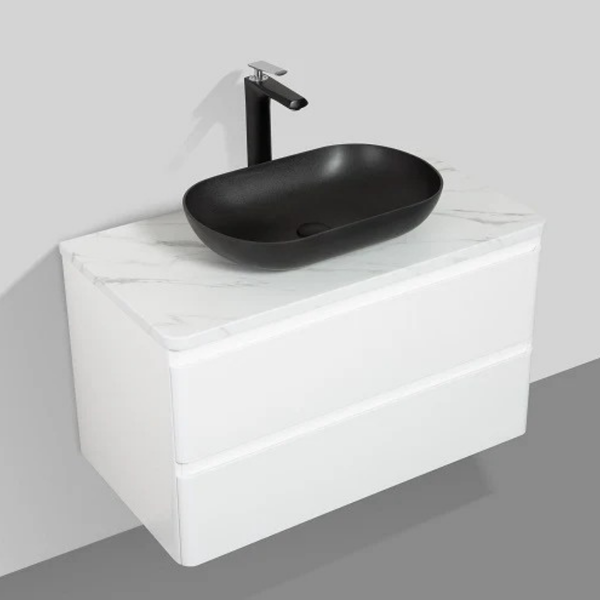 Santorini 900 Black Basin Double Draw Vanity