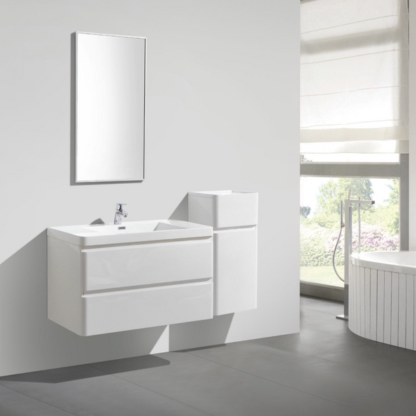 Milan 900 Vanity Set Double White