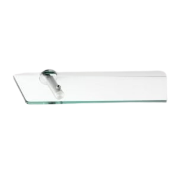 Slimline Glass Shelf Brushed Stainless Steel