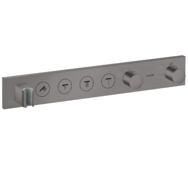 Thermostatic Module Select 600/90 for Concealed Installation For 4 Functions Brushed Black Chrome