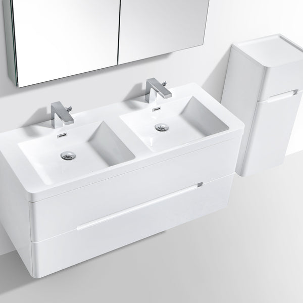 Venice 1200 White Double Draw Vanity Set