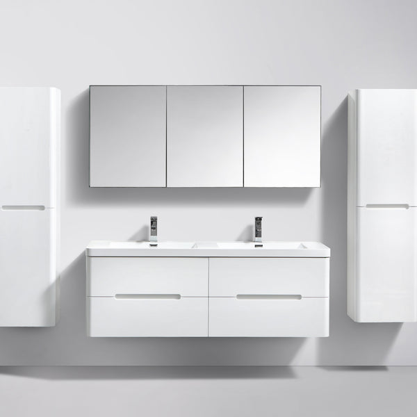 Venice 1500 White Four Draw Vanity Set