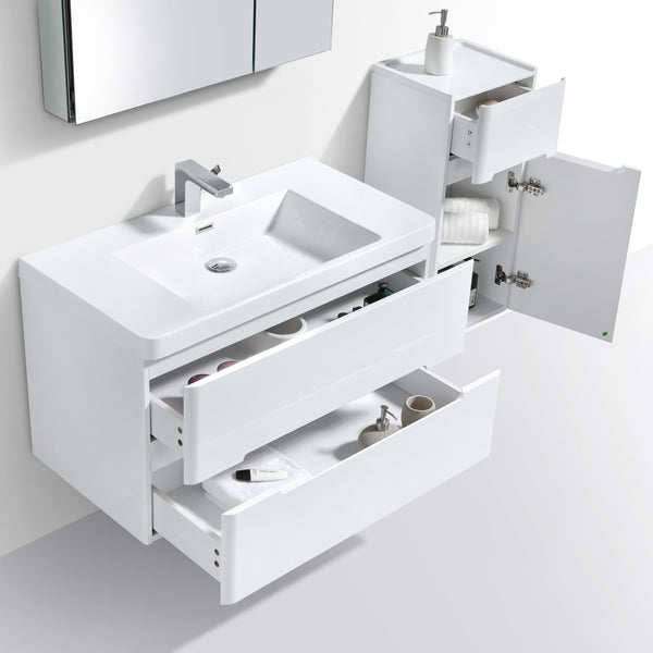 Venice 900 White Double Draw Vanity Set
