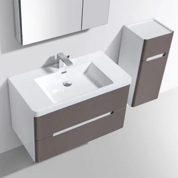 Venice 600 Gloss Grey Double Draw Vanity Set