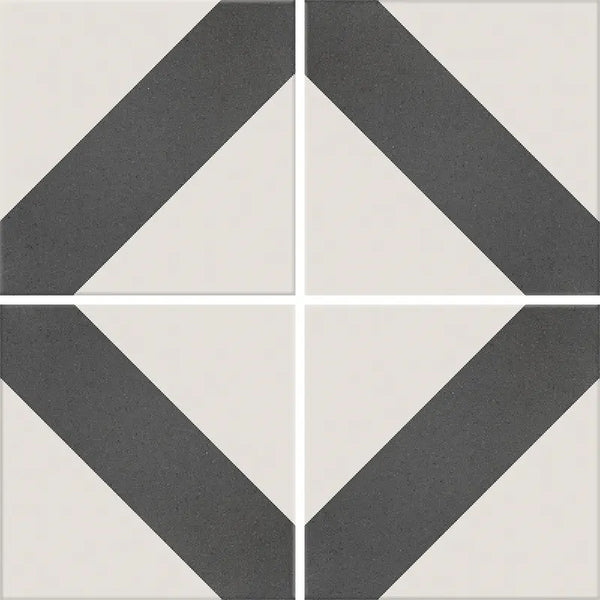 H15 Gemini Black 2 150x150x8.5mm Porcelain Matt Tiles (1.00sqm/box)
