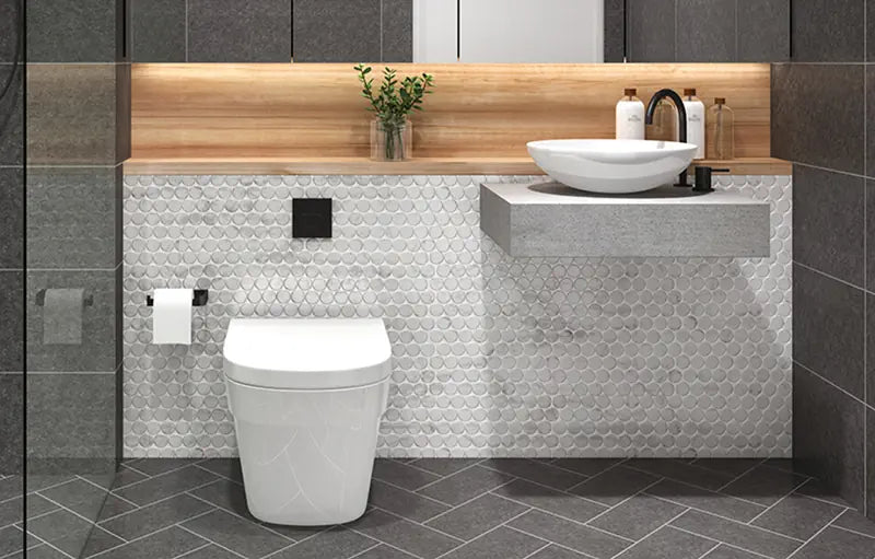 Mixing tiles in your bathroom