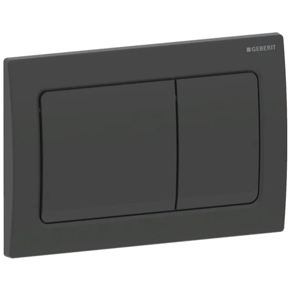 Alpha01 Square Actuator Plate, Dual Flush - Matt Black