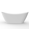 Contour Freestanding Bathtub White Includes built in Chrome overflow & Waste- 1700x750x580 mm