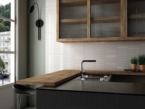 Arrow Pure White 50x250x9mm Gloss Ceramic (0.5sqm/box)