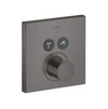 ShowerSolutions Thermostat for concealed installation square for 2 functions Brushed Black Chrome