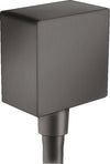 Hansgrohe Fixfit Wall Outlet Square With Non-Return Valve Brushed Black Chrome