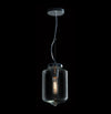 1xE27 LANTERN Glass Pendant Chrome/Clear