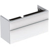 Smyle Square Cabinet For Washbasin With Two Drawers Wood Gloss White 118.4x113.5x111.4 cm