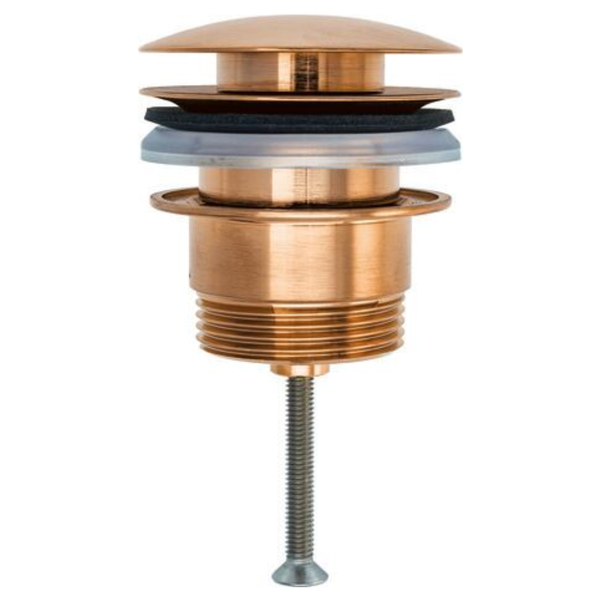 Push Open Waste for Basin with Overflow - Brushed Bronze