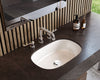 Barcelona 53Basin Undermount Oval Sink Gloss Polished White 351X171X531mm