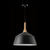 1xE27 Med Metal & Wood PendantBlack