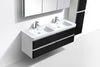 Milan 1200 Rustic Black Double Draw Vanity Set
