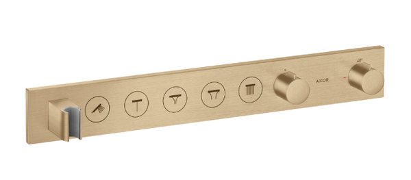 Thermostatic Module Select 670/90, Concealed Installation for 5 Functions Brushed Bronze