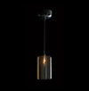 1xG9 LED CYLINDER Glass Pendant Chrome/Amber