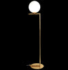 1xE27 Floor Lamp Gold/White Glass