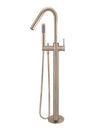 Round Freestanding Bath Mixer with Hand Spray - Champagne