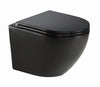 Gio Alvito Black Rimless Wall Hung Pan With Soft-Close Seat