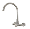 Moon Brushed Stainless Steel Sink Mixer Wall Type J Spout